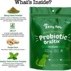 Zesty Paws Mobility OraStix Mint Flavored + Probiotic OraStix Mint Flavored Dental Chews for Dogs -Oxbow || Zesty Paws Sales 365482 PT8. SY630 V1644023799