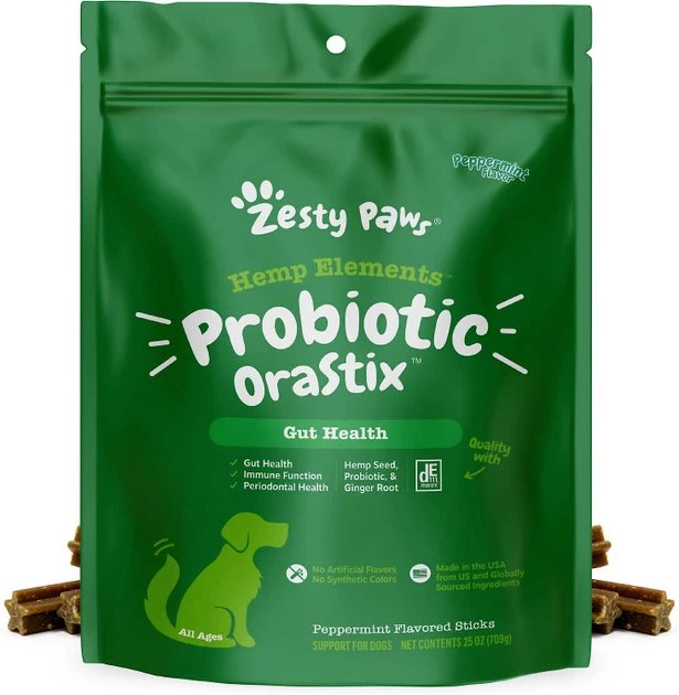 Zesty Paws Aller-Immune OraStix Mint Flavored + Probiotic OraStix Mint Flavored Dental Chews for Dogs 7 Zesty Paws Aller-Immune OraStix Mint Flavored + Probiotic OraStix Mint Flavored Dental Chews for Dogs - Image 5