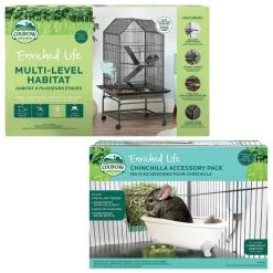 Oxbow Enriched Life Multi-Level Small Animal Habitat + Enriched Life Chinchilla Accessory Pack