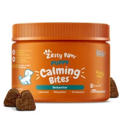 Zesty Paws Puppy Calming Bites Behavior Turkey Flavor Soft Chew Supplement for Dogs, 90 count -Oxbow || Zesty Paws Sales 537006 PT3. SY630 V1658214418