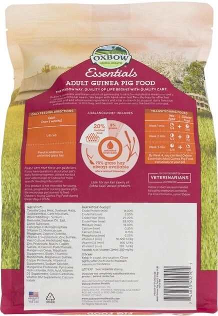 Oxbow Essentials Cavy Cuisine Adult Guinea Pig Food 4 Oxbow Essentials Cavy Cuisine Adult Guinea Pig Food - Image 2