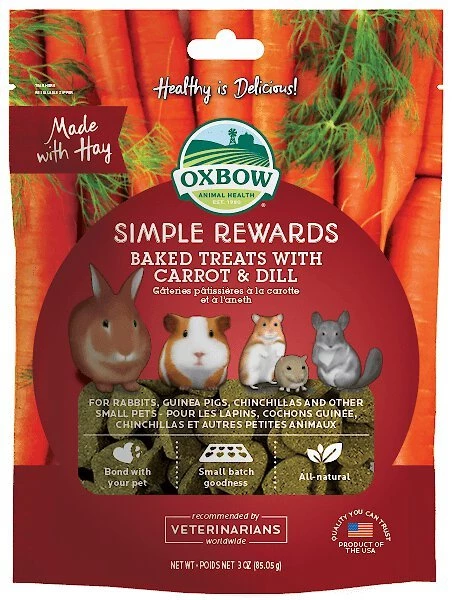 Oxbow Simple Rewards Oven Baked with Carrot & Dill Small Animal Treats 3 Oxbow Simple Rewards Oven Baked with Carrot & Dill Small Animal Treats