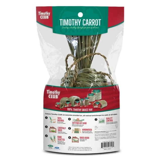 Oxbow Timothy Club Carrot Small Animal Treat 4 Oxbow Timothy Club Carrot Small Animal Treat - Image 2